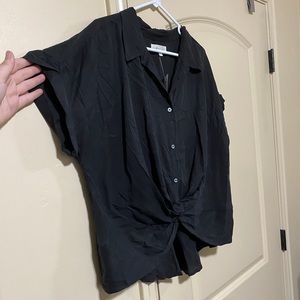 NWT XXL Loft button up down short sleeve shirt blouse business casual formal top